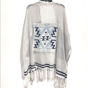 Altar’d State Open Poncho Boho Sweater Cardigan